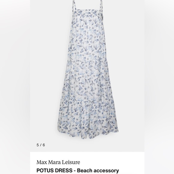 SOLD! MAXMARA LEISURE Label-cut ‘Potus’ Logo Print Dress Size: Small US4 Spring - Picture 5 of 16